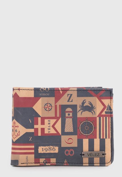 Billetera Azul-Rojo-Beige Vélez