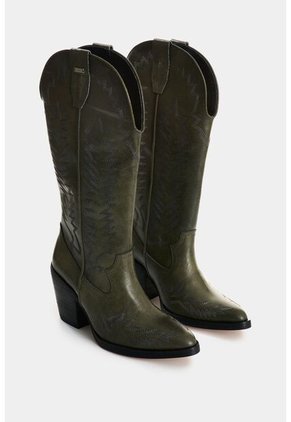 Botas De Cuero Bordado Para Mujer Elia Botas De Cuero Bordado Para Mujer Elia Verde 39 VÉLEZ