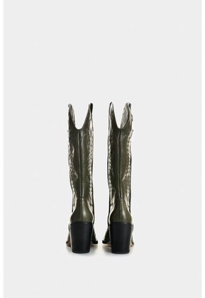 Botas De Cuero Bordado Para Mujer Elia Botas De Cuero Bordado Para Mujer Elia Verde 39 VÉLEZ