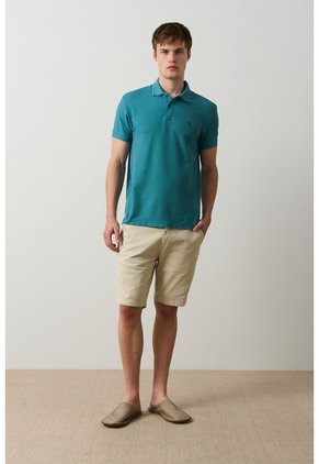Polo Manga Corta Essential Para Hombre Textura Polo Manga Corta Essential Para Hombre Textura Azul Aguamarina L VÉLEZ