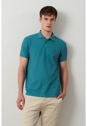 Polo Manga Corta Essential Para Hombre Textura Polo Manga Corta Essential Para Hombre Textura Azul Aguamarina L VÉLEZ