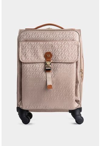 Maleta De Viaje Bloom En Jacquard Para Mujer Apliques Cuero Maleta De Viaje Bloom En Jacquard Para Mujer Apliques Cuero Beige VÉLEZ Vélez