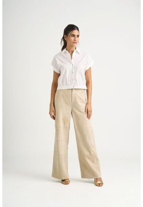 Camisa Manga Corta Sombra En Tejido Plano Para Mujer Cropped Camisa Manga Corta Sombra En Tejido Plano Para Mujer Cropped Blanco XL VÉLEZ