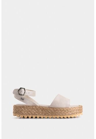 Sandalia Plataforma Salem De Cuero Para Mujer Fibra Natural Sandalia Plataforma Salem De Cuero Para Mujer Fibra Natural Blanco 37 VÉLEZ Vélez