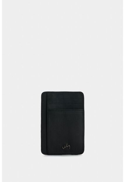 Porta Tarjetas Vértice De Cuero Para Hombre Detalle Rayas Porta Tarjetas Vértice De Cuero Para Hombre Detalle Rayas Negro VÉLEZ