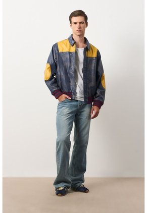 Chaqueta Bomber En Cuero Envejecido Para Hombre Chaqueta Bomber En Cuero Envejecido Para Hombre Multicolor S VÉLEZ