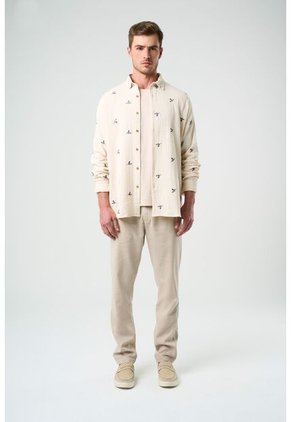 Camisa Manga Larga Para Hombre Bordada Camisa Manga Larga Para Hombre Bordada Arena M VÉLEZ