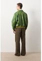 Chaqueta Bomber En Cuero Envejecido Para Hombre Chaqueta Bomber En Cuero Envejecido Para Hombre Verde M VÉLEZ de Vélez