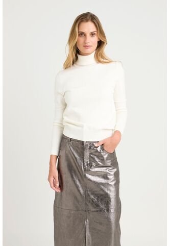 Sweater Tejido Básico Maqui Para Mujer Cuello Tortuga Sweater Tejido Básico Maqui Para Mujer Cuello Tortuga Crema XL VÉLEZ Vélez