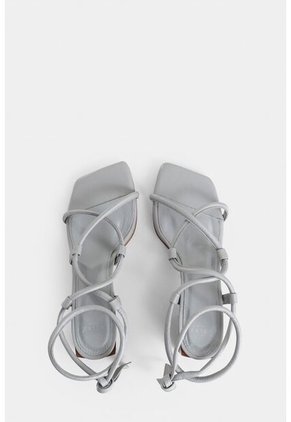 Sandalia Tacón Calatea De Cuero Para Mujer Strap Tubular Sandalia Tacón Calatea De Cuero Para Mujer Strap Tubular Gris 39 VÉLEZ