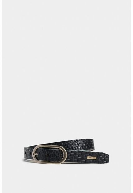 Cinturón Doble Faz Limoi De Cuero Para Mujer Grabado Trenza Cinturón Doble Faz Limoi De Cuero Para Mujer Grabado Trenza Negro L Vélez
