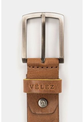 Cinturón Unifaz Ocetá De Cuero Para Hombre Bordes En Contraste Miel