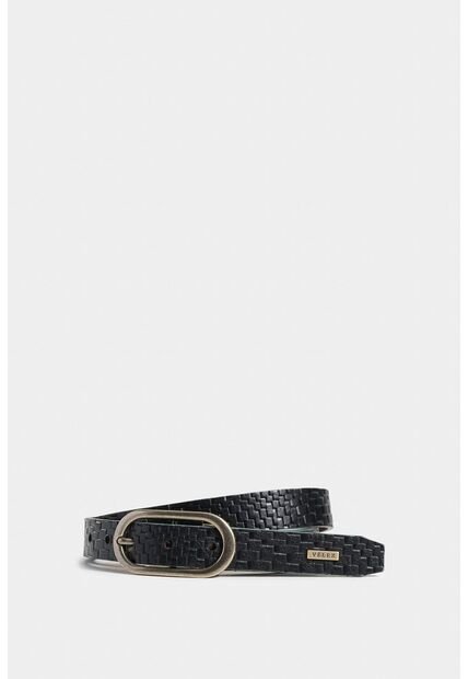 Cinturón Doble Faz Limoi De Cuero Para Mujer Grabado Trenza Cinturón Doble Faz Limoi De Cuero Para Mujer Grabado Trenza Negro XL Vélez