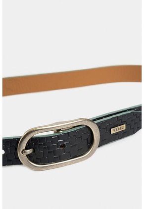 Cinturón Doble Faz Limoi De Cuero Para Mujer Grabado Trenza Cinturón Doble Faz Limoi De Cuero Para Mujer Grabado Trenza Negro XL Vélez