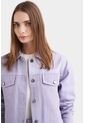 Chaqueta Calas En Denim Rígido Para Mujer Detalles Cuero Chaqueta Calas En Denim Rígido Para Mujer Detalles Cuero Lila L VÉLEZ de Vélez