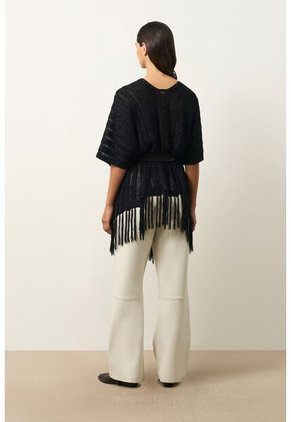 Cárdigan Tipo Poncho Tejido Para Mujer Quena Cárdigan Tipo Poncho Tejido Para Mujer Quena Negro XL VÉLEZ