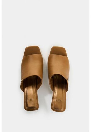 Sandalia Tacón De Cuero Para Mujer Gala Sandalia Tacón De Cuero Para Mujer Gala Miel 40 VÉLEZ