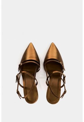 Tacones Cerrados Brielle De Cuero Folia Para Mujer Brillo Tacones Cerrados Brielle De Cuero Folia Para Mujer Brillo Bronce 39 VÉLEZ