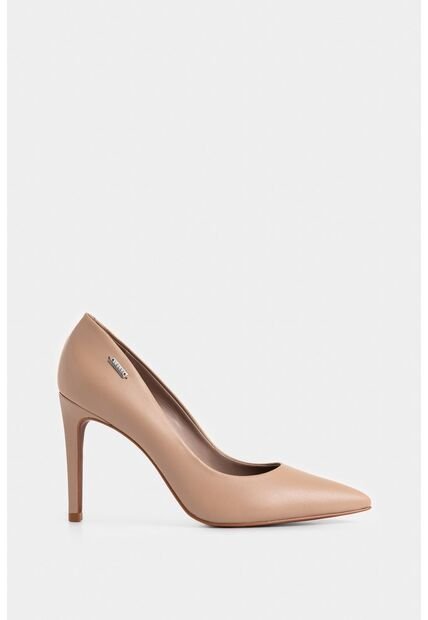Tacones Cerrados De Cuero Liso Tacones Cerrados De Cuero Liso Natural 36 VÉLEZ