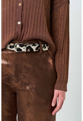 Pantalón Recto De Cuero Para Mujer Glass Pantalón Recto De Cuero Para Mujer Glass Bronce 12 VÉLEZ