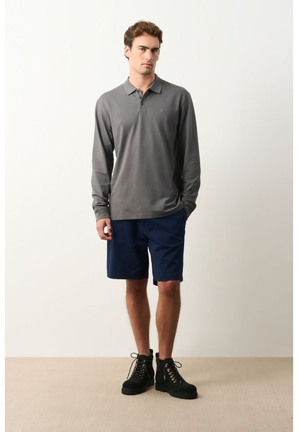 Polo Manga Larga En Algodón Para Hombre Nápoles Polo Manga Larga En Algodón Para Hombre Nápoles Gris S VÉLEZ