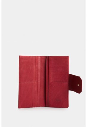 Billetera Porta Chequera De Cuero Para Mujer Jade Billetera Porta Chequera De Cuero Para Mujer Jade Rojo VÉLEZ