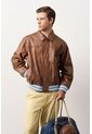 Chaqueta Bomber En Cuero Envejecido Para Hombre Chaqueta Bomber En Cuero Envejecido Para Hombre Cafe S VÉLEZ de Vélez