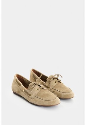 Mocasines De Cuero Gamuzado Para Mujer Gem Mocasines De Cuero Gamuzado Para Mujer Gem Verde Oliva 35 VÉLEZ