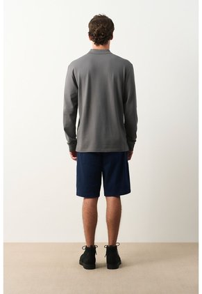 Polo Manga Larga En Algodón Para Hombre Nápoles Polo Manga Larga En Algodón Para Hombre Nápoles Gris S VÉLEZ