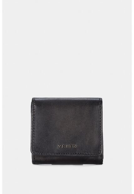 Monedero Rústico De Cuero Para Hombre Con Pasador Monedero Rústico De Cuero Para Hombre Con Pasador Negro VÉLEZ