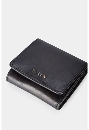 Monedero Rústico De Cuero Para Hombre Con Pasador Monedero Rústico De Cuero Para Hombre Con Pasador Negro VÉLEZ