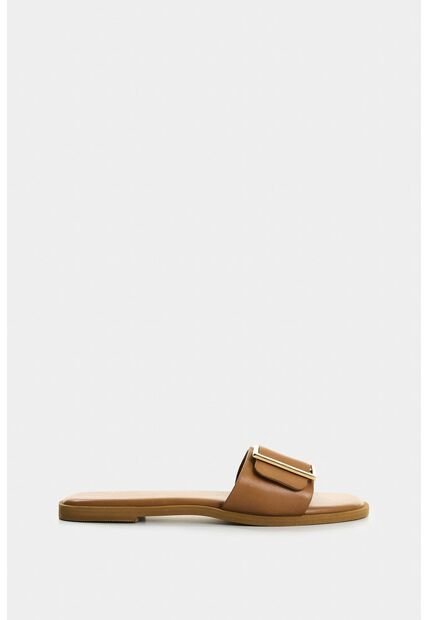 Sandalia Plana De Cuero Para Mujer Gem Sandalia Plana De Cuero Para Mujer Gem Miel 41 VÉLEZ