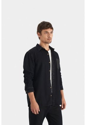 Sobrecamisa Duna Manga Larga De Algodón Para Hombre Bolsillo En Cuero Sobrecamisa Duna Manga Larga De Algodón Para Hombre Bolsillo En Cuero Negro S VÉLEZ