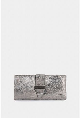 Porta Chequera Nudo De Cuero Folia Para Mujer Efecto Craquelado Porta Chequera Nudo De Cuero Folia Para Mujer Efecto Craquelado Plata VÉLEZ Vélez