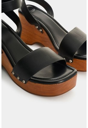 Sandalia Plataforma En Cuero Para Mujer Naia Sandalia Plataforma En Cuero Para Mujer Naia Negro 34 VÉLEZ