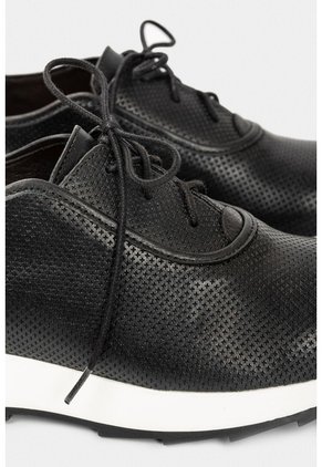 Zapatos Cordón De Cuero Para Mujer Suela Deportiva Zapatos Cordón De Cuero Para Mujer Suela Deportiva Negro 41 VÉLEZ