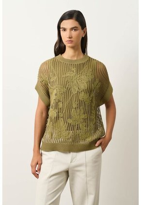 Chaleco Tejido Pata Mujer Kiwa Chaleco Tejido Pata Mujer Kiwa Verde Oliva XS VÉLEZ