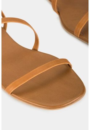 Sandalia Plana Pomelo De Cuero Para Mujer Tiras Delgadas Sandalia Plana Pomelo De Cuero Para Mujer Tiras Delgadas Miel 37 Vélez