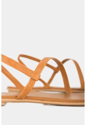 Sandalia Plana Pomelo De Cuero Para Mujer Tiras Delgadas Sandalia Plana Pomelo De Cuero Para Mujer Tiras Delgadas Miel 37 Vélez