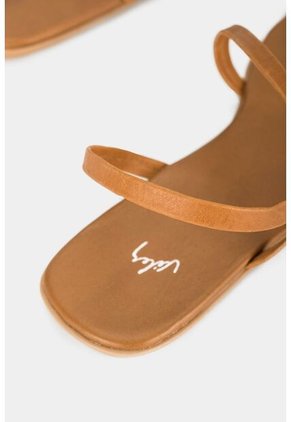 Sandalia Plana Pomelo De Cuero Para Mujer Tiras Delgadas Sandalia Plana Pomelo De Cuero Para Mujer Tiras Delgadas Miel 37 Vélez