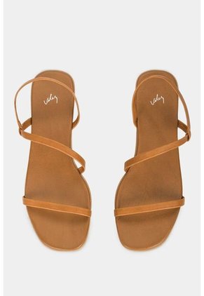 Sandalia Plana Pomelo De Cuero Para Mujer Tiras Delgadas Sandalia Plana Pomelo De Cuero Para Mujer Tiras Delgadas Miel 37 Vélez