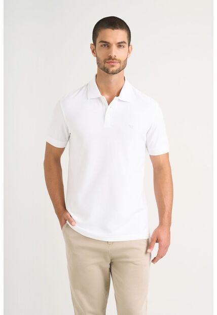 Polo Para Hombre Semi Fit Detalle Jacquard Polo Para Hombre Semi Fit Detalle Jacquard Blanco XS VÉLEZ