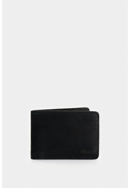 Billetera Oasis De Cuero Para Hombre Detalle Contraste Billetera Oasis De Cuero Para Hombre Detalle Contraste Negro VÉLEZ