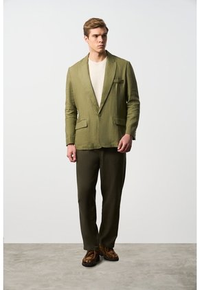 Blazer En Lino Para Hombre Napoles Blazer En Lino Para Hombre Napoles Verde Oliva M VÉLEZ