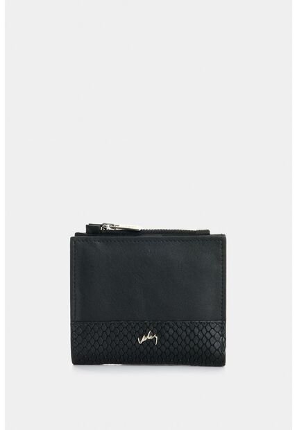 Billetera De Cuero Grabado Para Mujer Golden Billetera De Cuero Grabado Para Mujer Golden Negro VÉLEZ