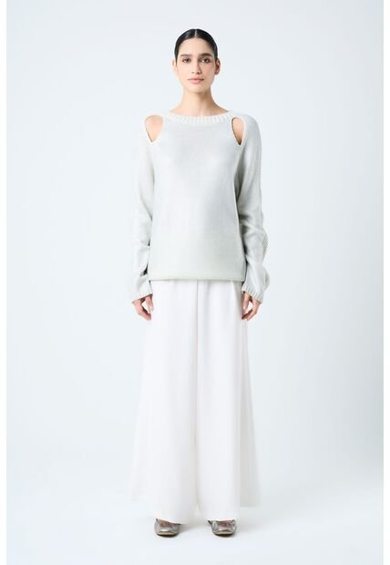 Pantalón Alhena Para Mujer Silueta Wide Leg Pantalón Alhena Para Mujer Silueta Wide Leg Crema 12 Vélez