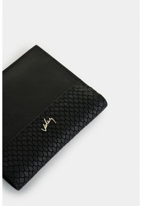 Billetera De Cuero Grabado Para Mujer Golden Billetera De Cuero Grabado Para Mujer Golden Negro VÉLEZ