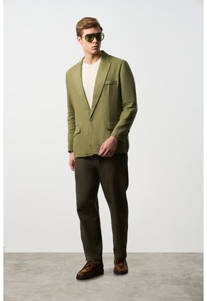 Blazer En Lino Para Hombre Napoles Blazer En Lino Para Hombre Napoles Verde Oliva M VÉLEZ