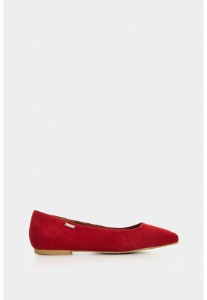 Baleta De Cuero Gamuzado Para Mujer Elia Baleta De Cuero Gamuzado Para Mujer Elia Rojo 38 VÉLEZ