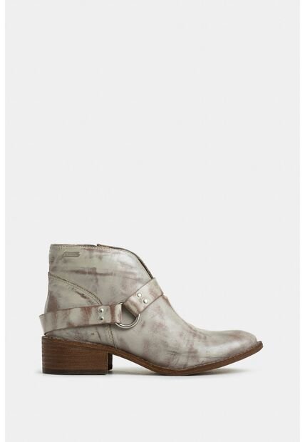 Botines Texanos Azúcar De Cuero Brush Off Para Mujer Detalle Estribo Botines Texanos Azúcar De Cuero Brush Off Para Mujer Detalle Estribo Arena 35 VÉLEZ